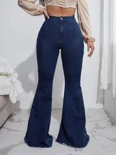 SXY High Waist Raw Hem Flare Leg Jeans